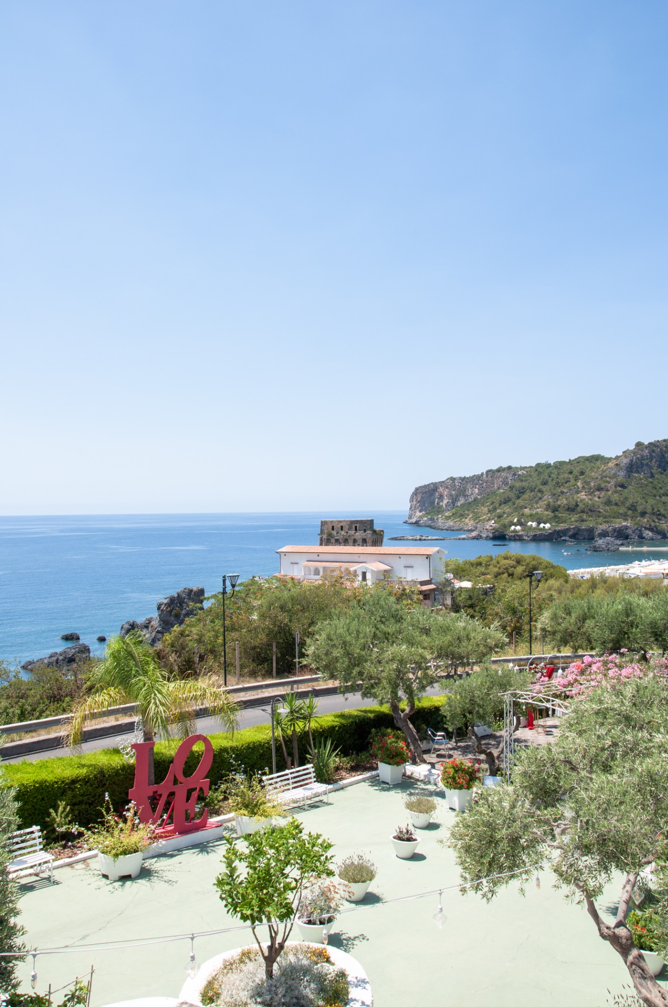 Panorama sul mare e sulla costa da La Casetta Bianca